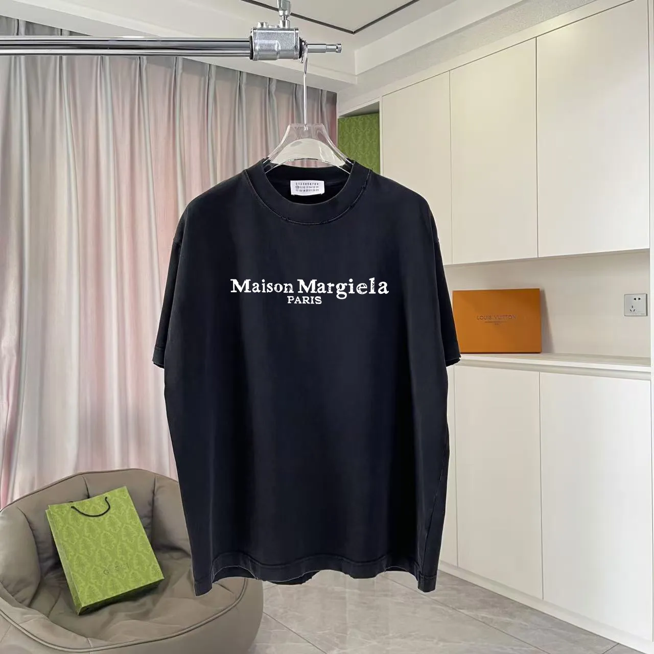 MM 6 2025 New Arrival logo 320g t Same Style Size：S M L XL XXL ：Black Gray Black Red